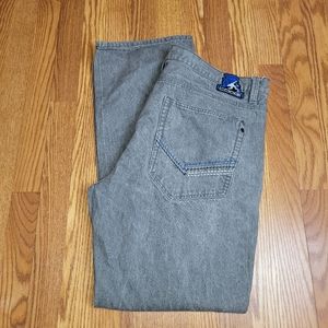 Coogi Jeans 42x35 Gray Mens Denim Baggy Vintage Denim Casual Embroidered Zippers